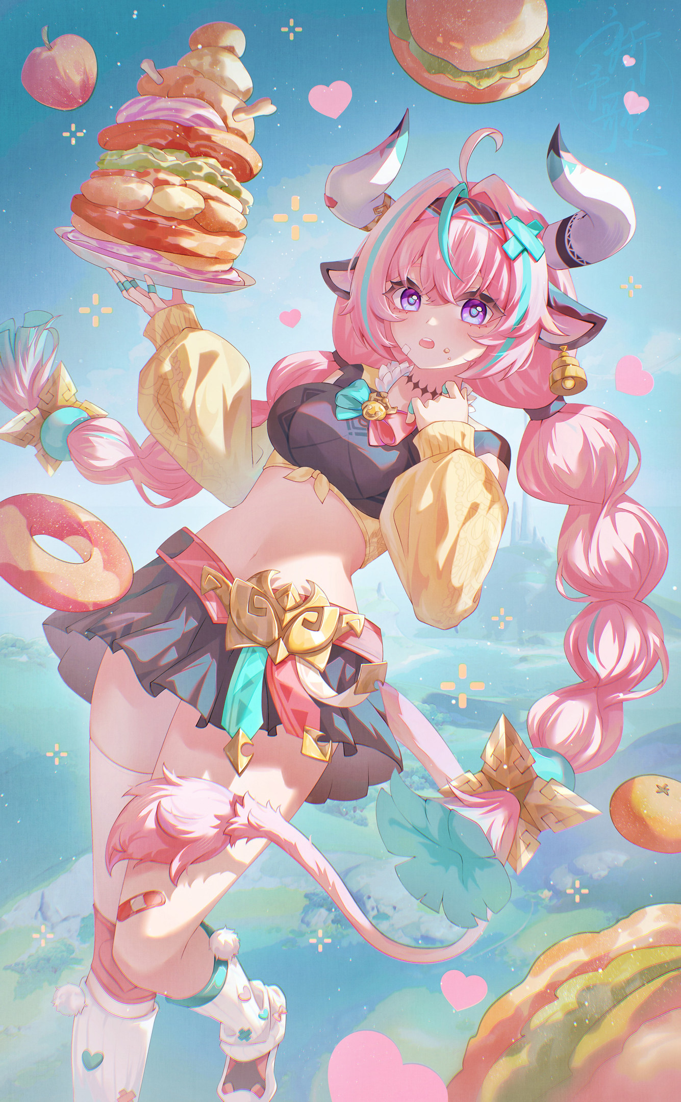Varesa Genshin Impact Burger Phone Wallpaper | PixieWall