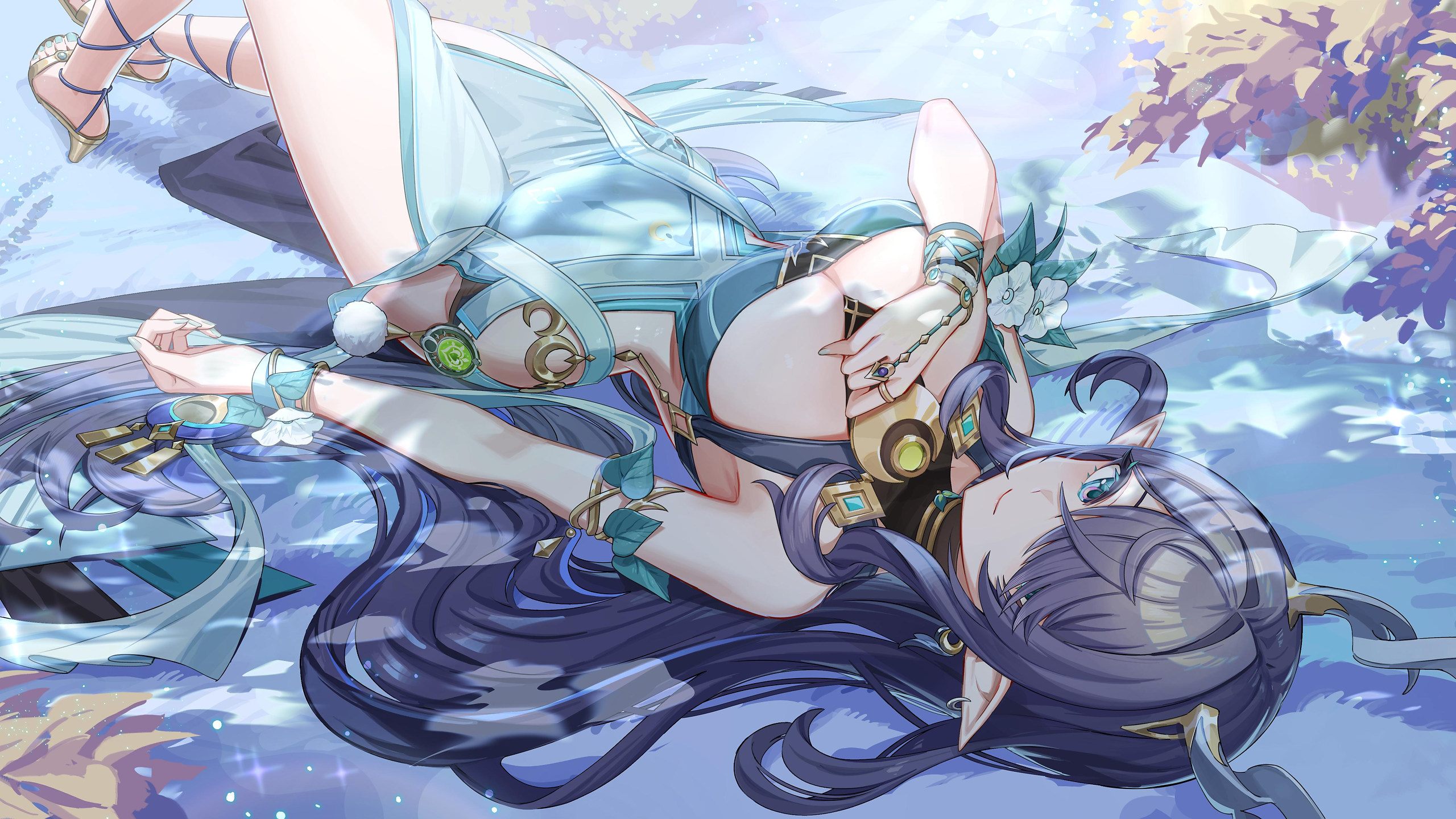 lauma-blue-dress-genshin-impact-4k-wallpaper-pixiewall