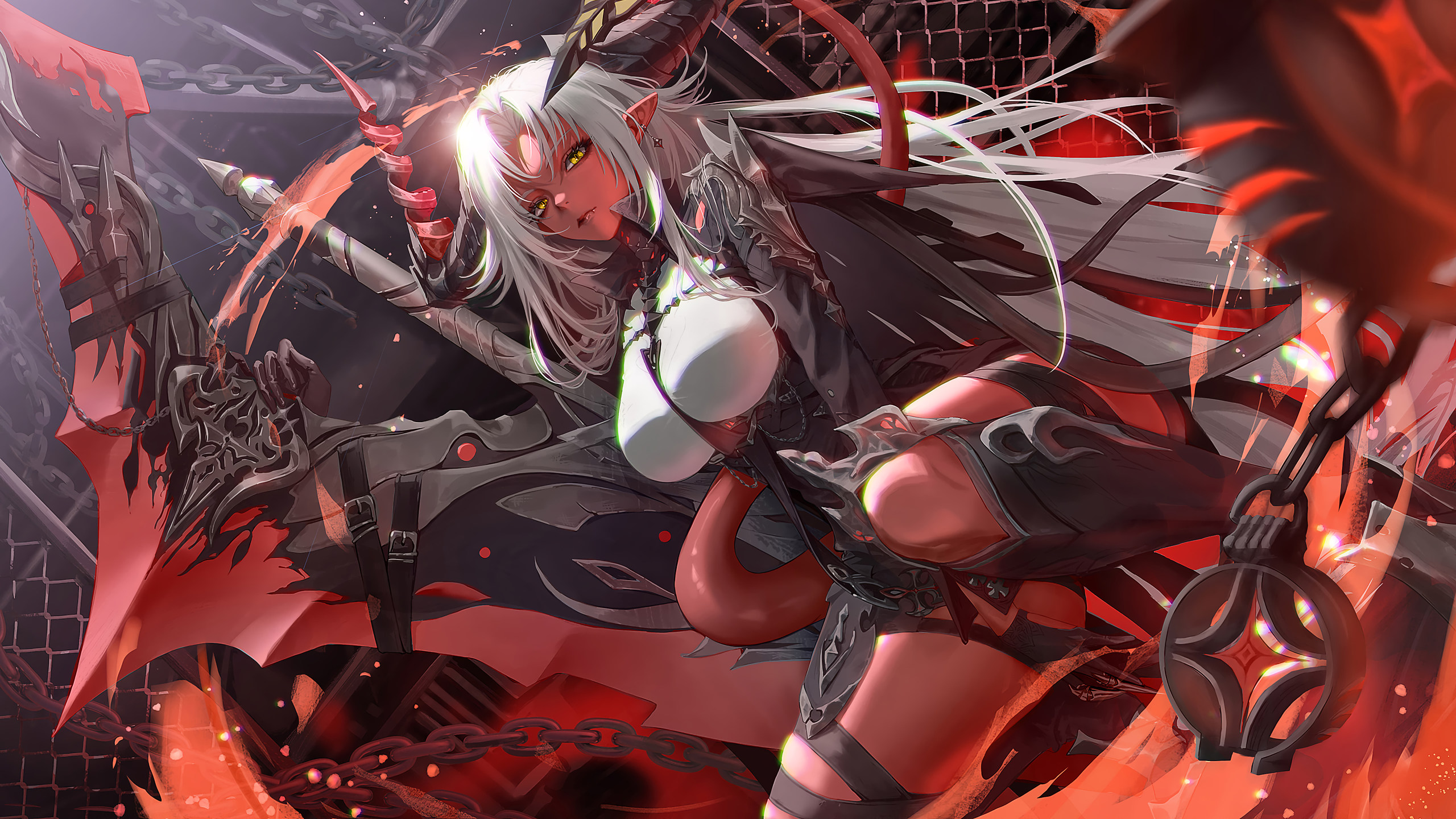 Hellfire Duet Night Abyss Greatsword 4k Wallpaper PixieWall — free download